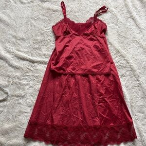 Vintage Hanna Red Lace Slip Set | Satin Feel | Romantic Y2K Lingerie | Coquette